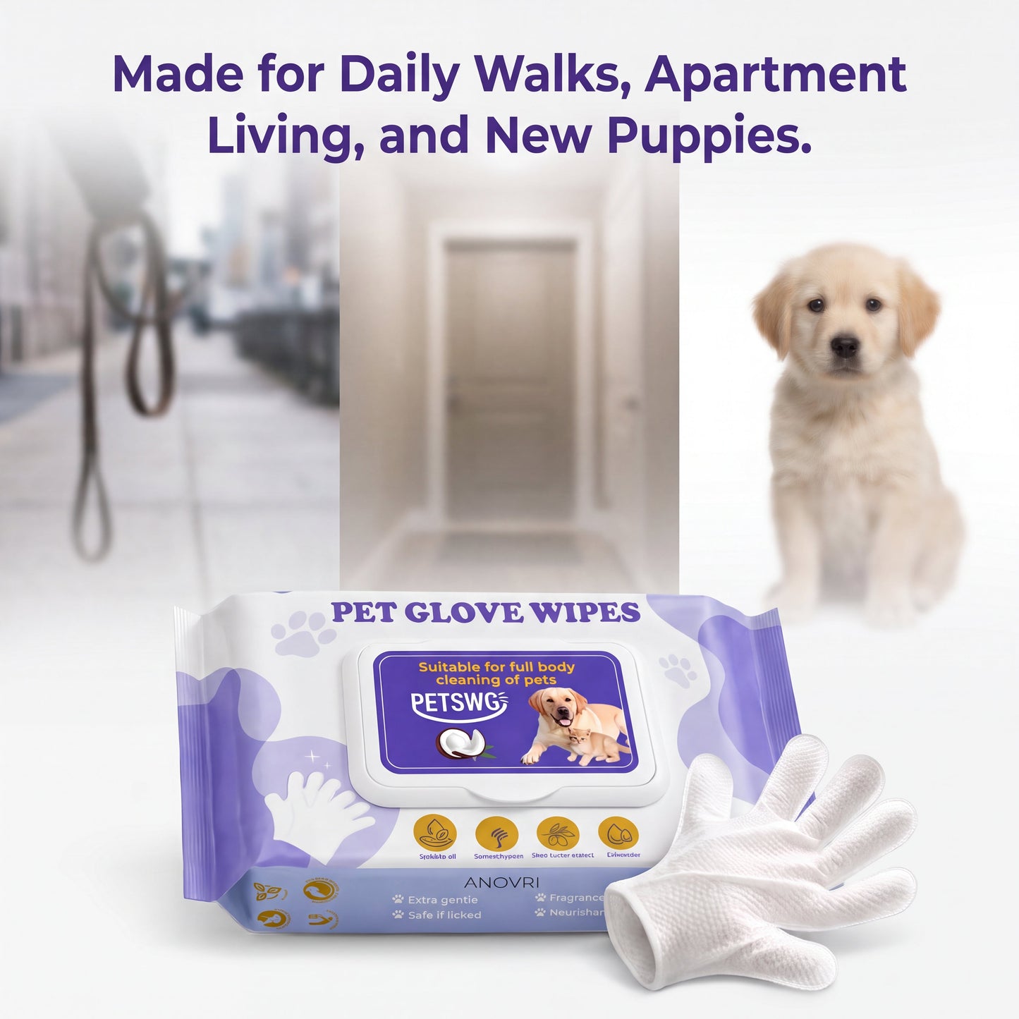 Anovri Pet Glove Wipes
