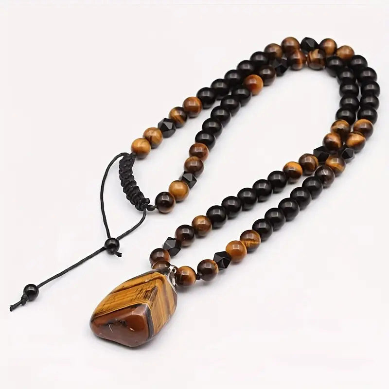 đ„40% OFF NOWđŠMen's Natural Tiger'sâEye Beaded NecklaceâStylish Energy Healing Stone Jewelry for Daily & GiftâGiving