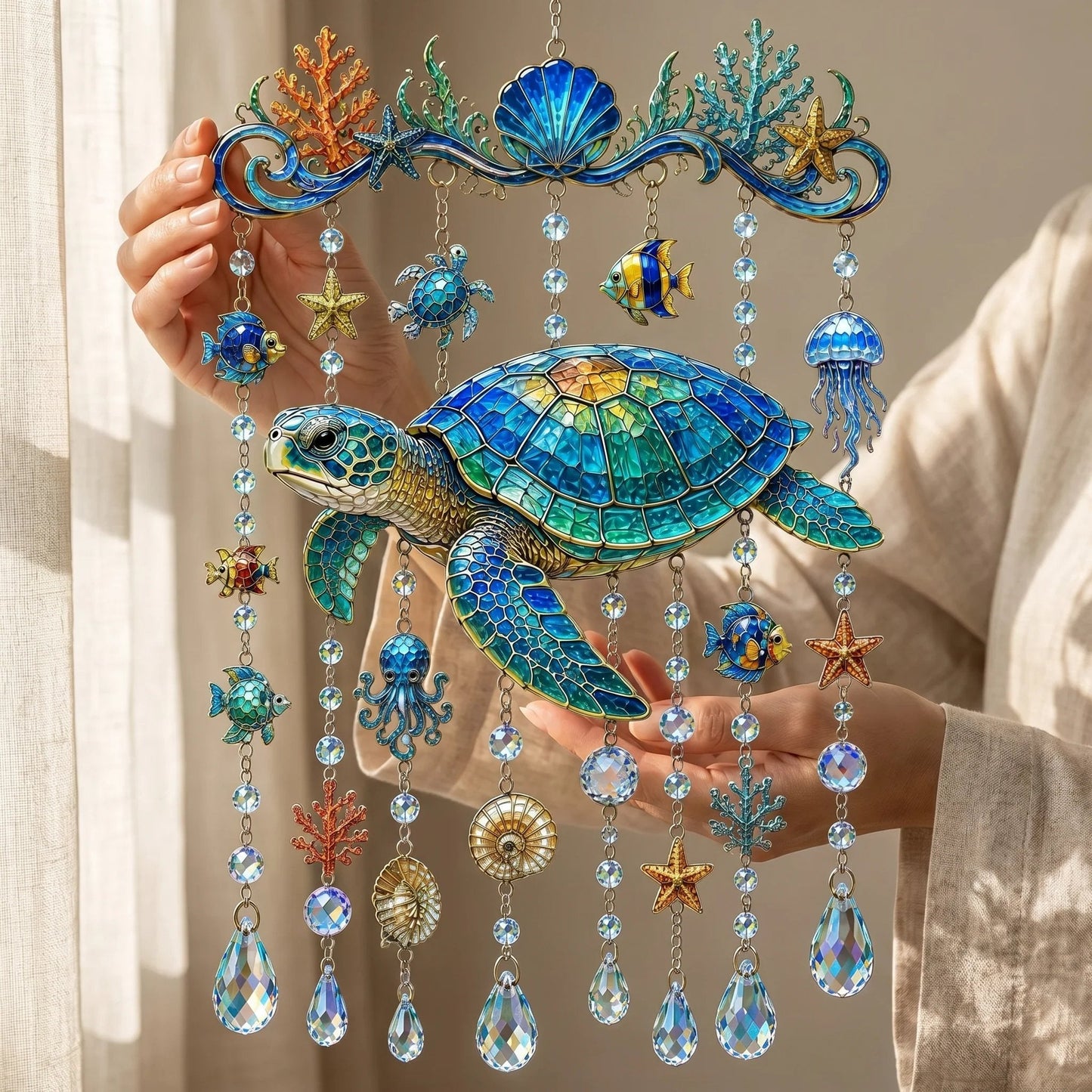 🐋 Ocean-Themed Wind Chime – Bring the Ocean Glow to Your Garden