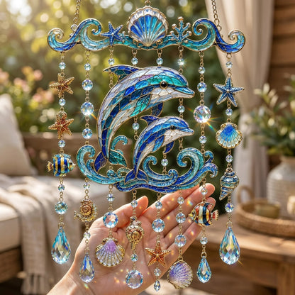 🐋 Ocean-Themed Wind Chime – Bring the Ocean Glow to Your Garden