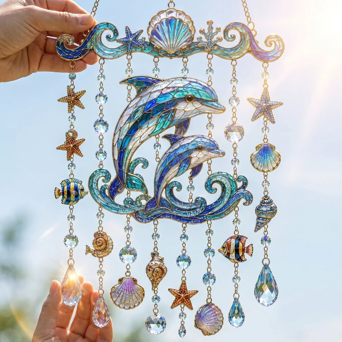 🐋 Ocean-Themed Wind Chime – Bring the Ocean Glow to Your Garden