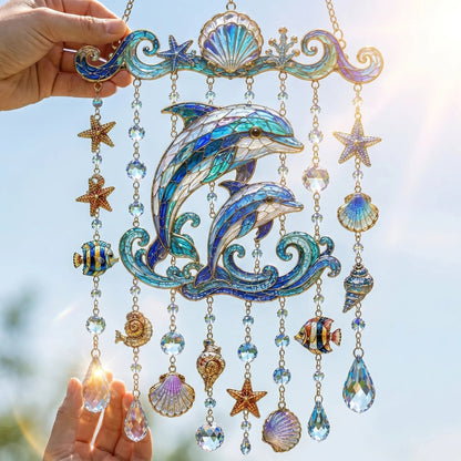 🐋 Ocean-Themed Wind Chime – Bring the Ocean Glow to Your Garden