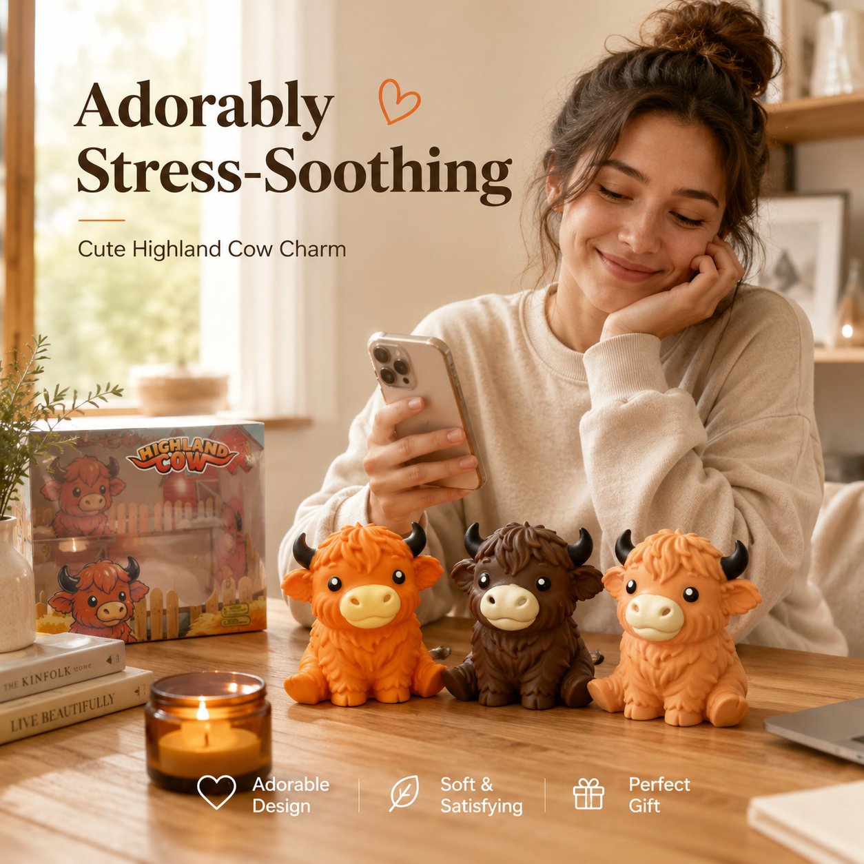 🔥Last Day 49% OFF -  🐮 Flumyr® Highland Cow Squishy – Squeeze. Relax & Smile! 🧡
