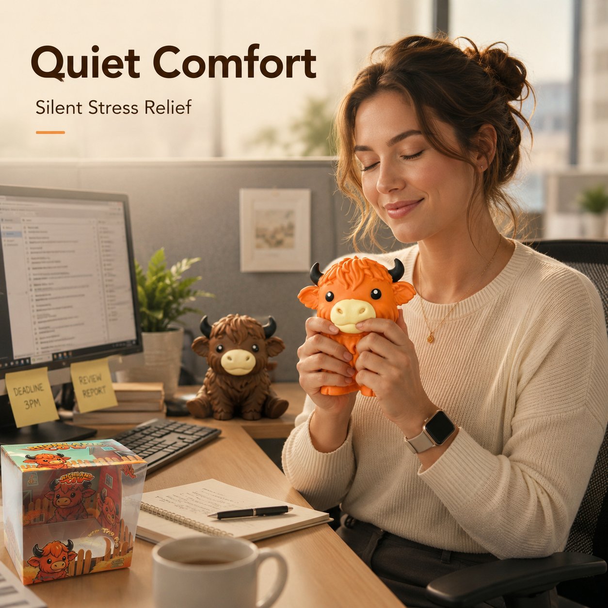 🔥Last Day 49% OFF -  🐮 Flumyr® Highland Cow Squishy – Squeeze. Relax & Smile! 🧡