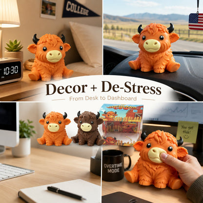 🔥Last Day 49% OFF -  🐮 Flumyr® Highland Cow Squishy – Squeeze. Relax & Smile! 🧡