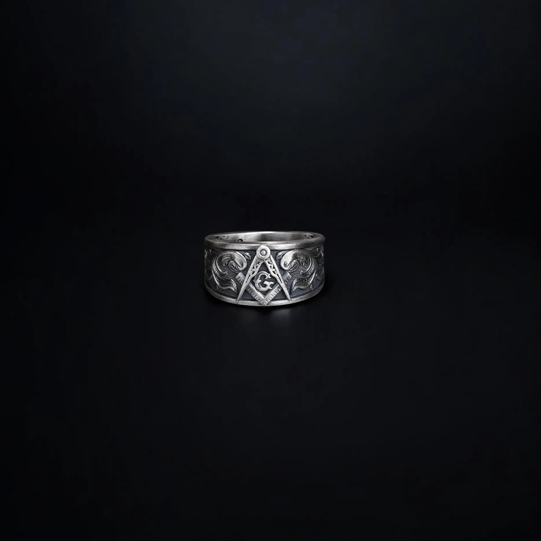 Sterling Silver Masonic Ring: Freemason Symbol Jewelry Gift   Charmora Jewelry
