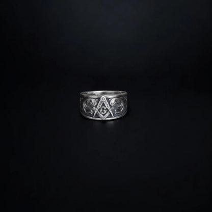 Sterling Silver Masonic Ring: Freemason Symbol Jewelry Gift   Charmora Jewelry