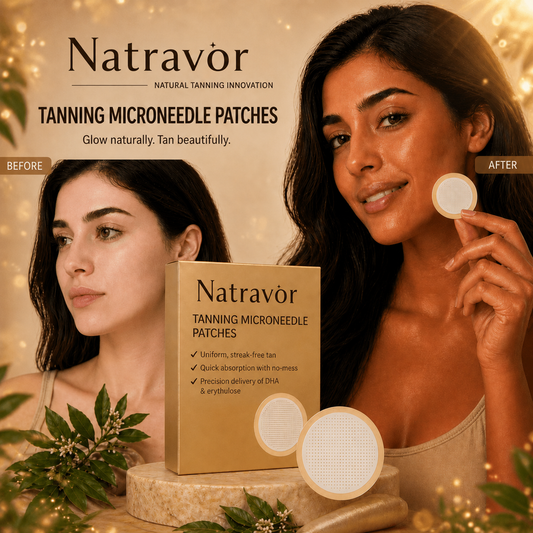 Natravor Tanning Microneedle Patches — Biological Self-Tanner, Zero DHA