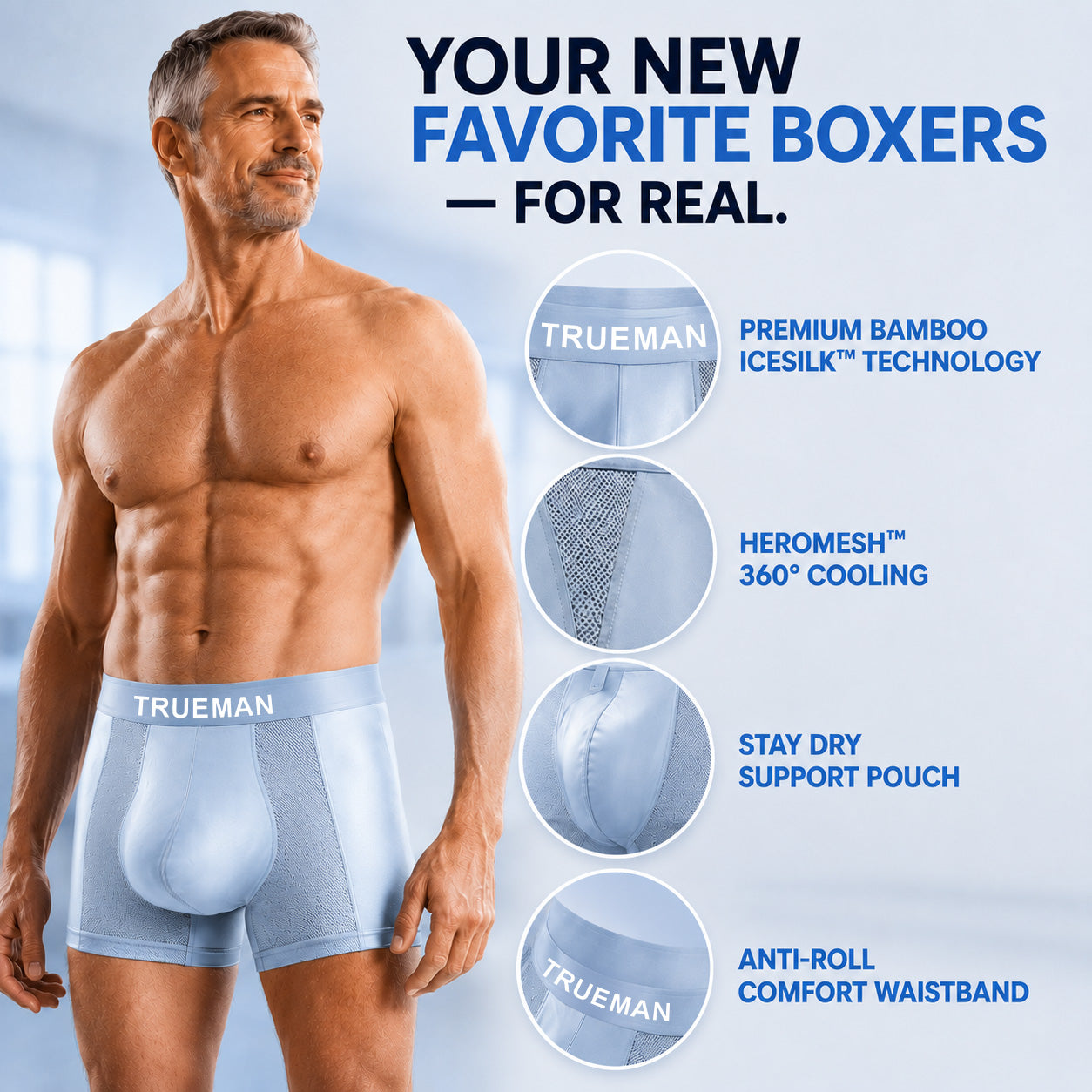 SUMMER SALE 60% OFF 💎 Premium Leakproof Bamboo IceSilk Boxer