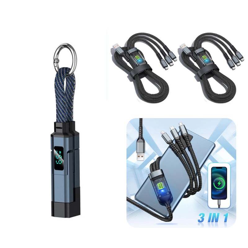 ⏰️Limited Time Flash Sale 🔥4-in-1 Digital Display Keychain Charging Cable