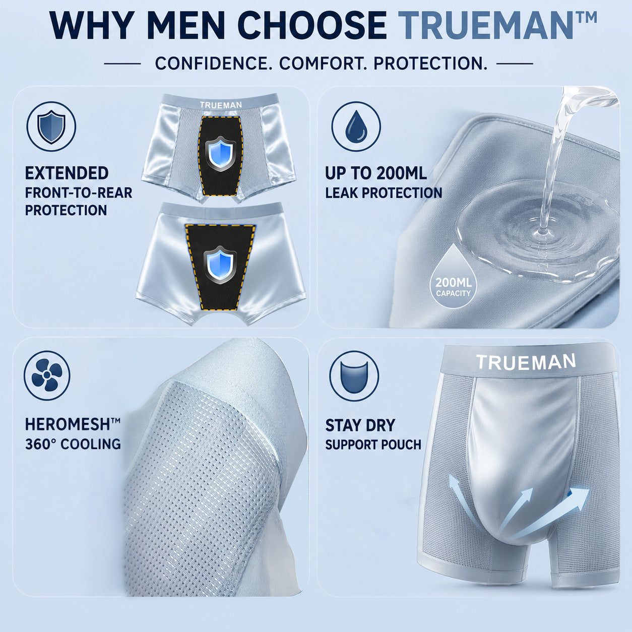 SUMMER SALE 60% OFF 💎 Premium Leakproof Bamboo IceSilk Boxer