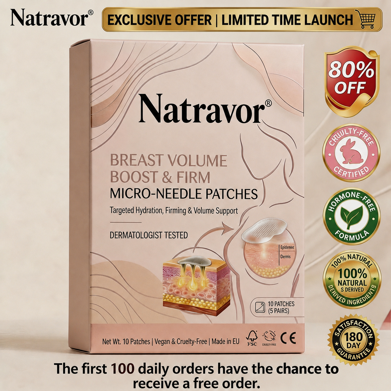 🔥Limited-time 60% sale--Natravor Targeted Breast Enhancement Advanced Nano-Microneedle Patches