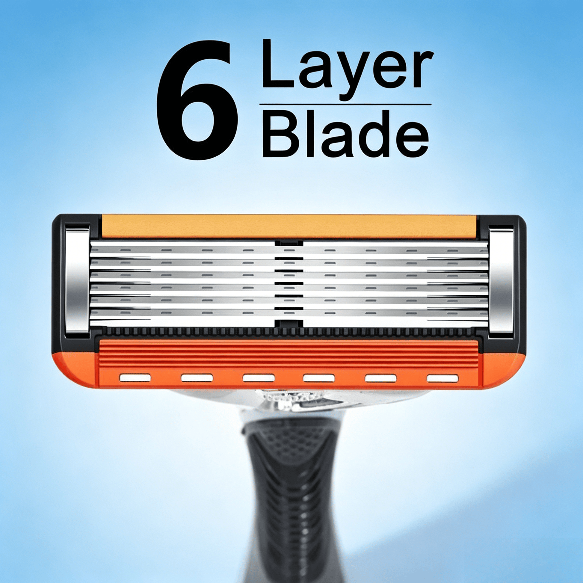 Men’s 6-Blade Shaving Set: Razor Handle with 24 or 48 Spare Cartridges