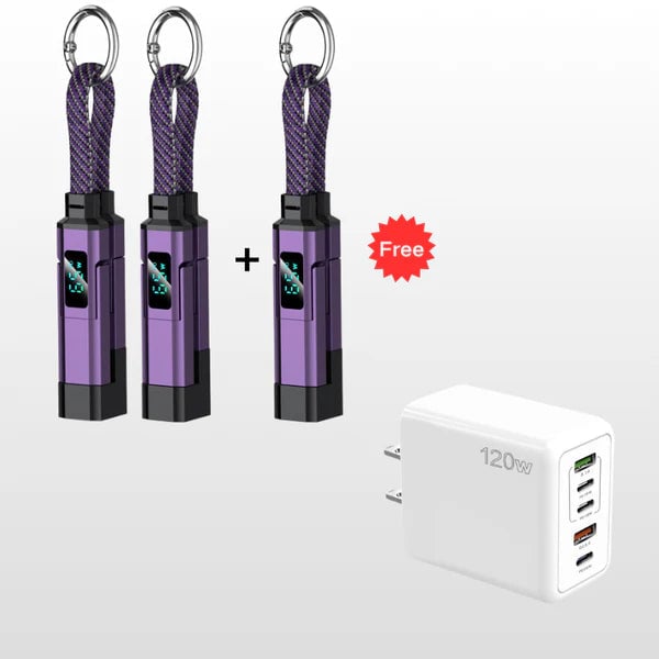 ⏰️Limited Time Flash Sale 🔥4-in-1 Digital Display Keychain Charging Cable