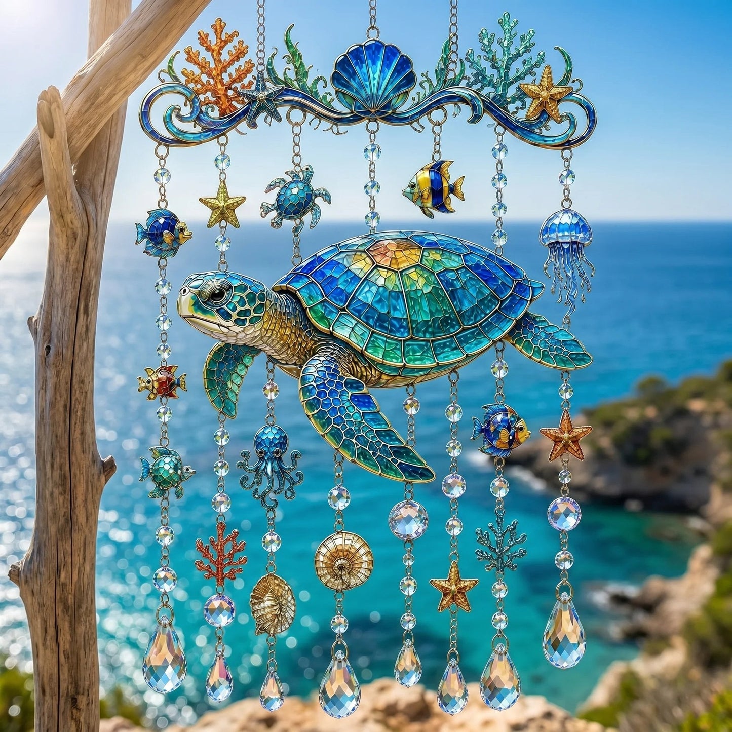 🐋 Ocean-Themed Wind Chime – Bring the Ocean Glow to Your Garden