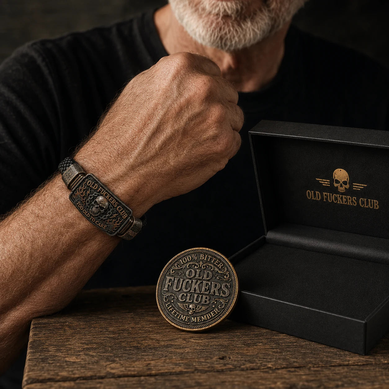 🔥 Today Only:Old-fuckers club bracelet/ coin-Only 17 Left