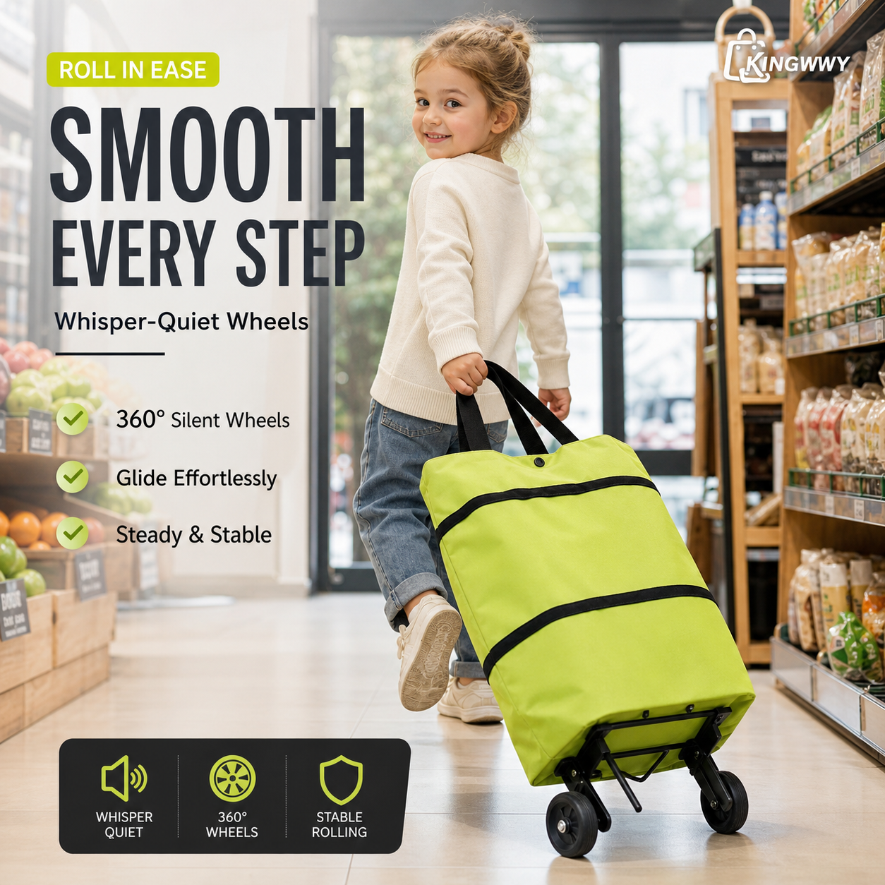 🛍️ 50% OFF NOW! 🛒 2-in-1 Convertible Shopping Tote – Hideaway wheels, 20kg capacity & expandable zipper – Compact, sturdy & perfect for markets & travel 📦