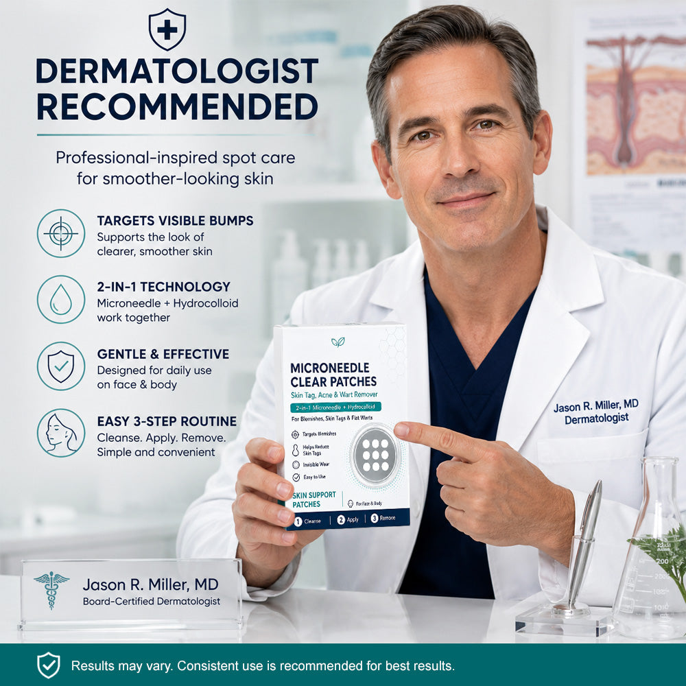 Effective MicroNeedle BotanicSkinTag Removal Patch