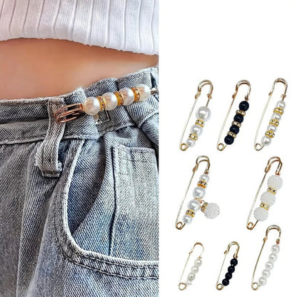 8-Piece Pearl Brooch Pin Set - Decorative Mixed-Style Fasteners for Cardigans & Dresses