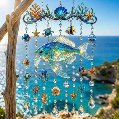 🐋 Ocean-Themed Wind Chime – Bring the Ocean Glow to Your Garden