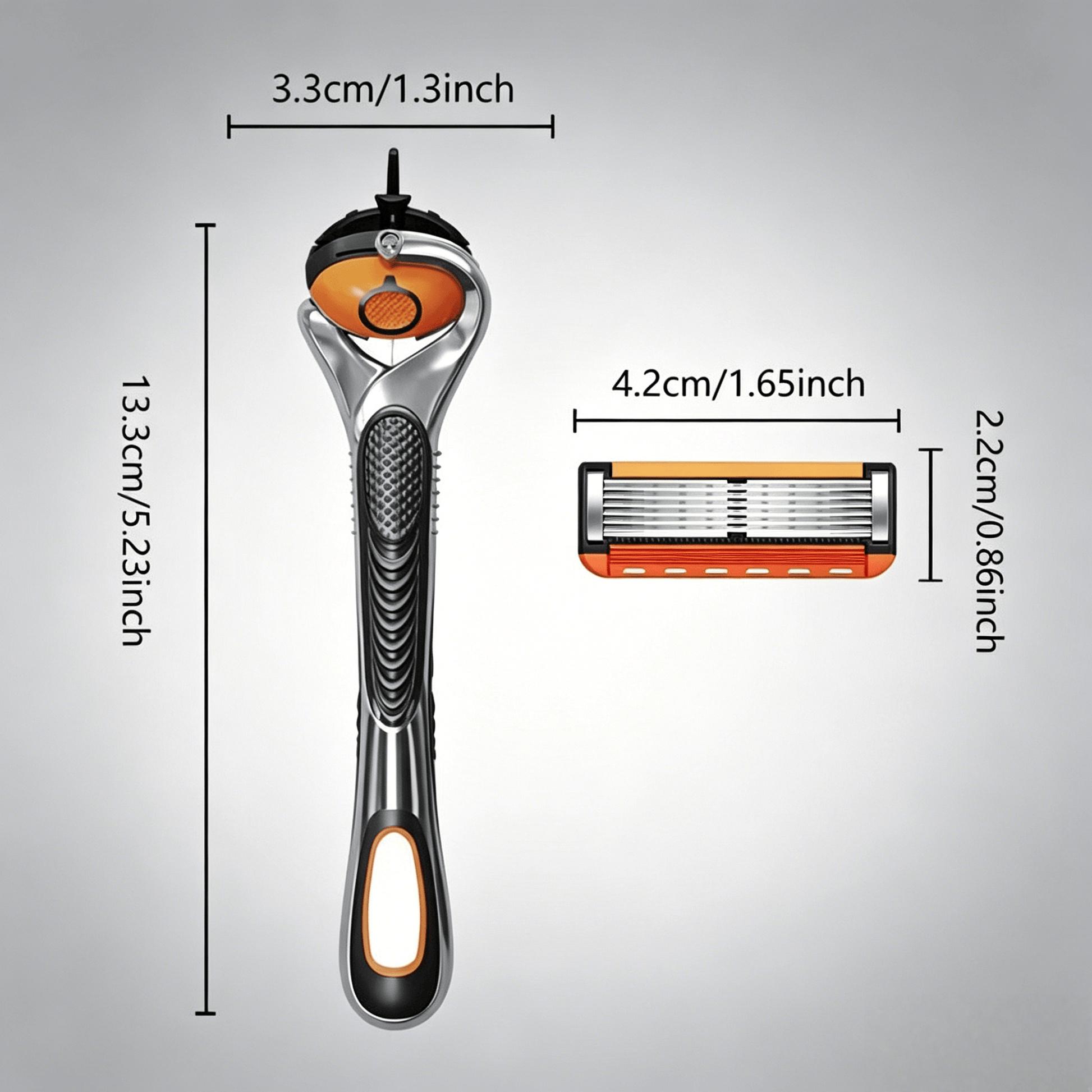 Men’s 6-Blade Shaving Set: Razor Handle with 24 or 48 Spare Cartridges
