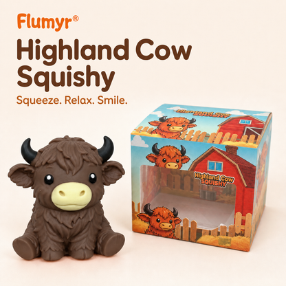 🔥Last Day 49% OFF -  🐮 Flumyr® Highland Cow Squishy – Squeeze. Relax & Smile! 🧡