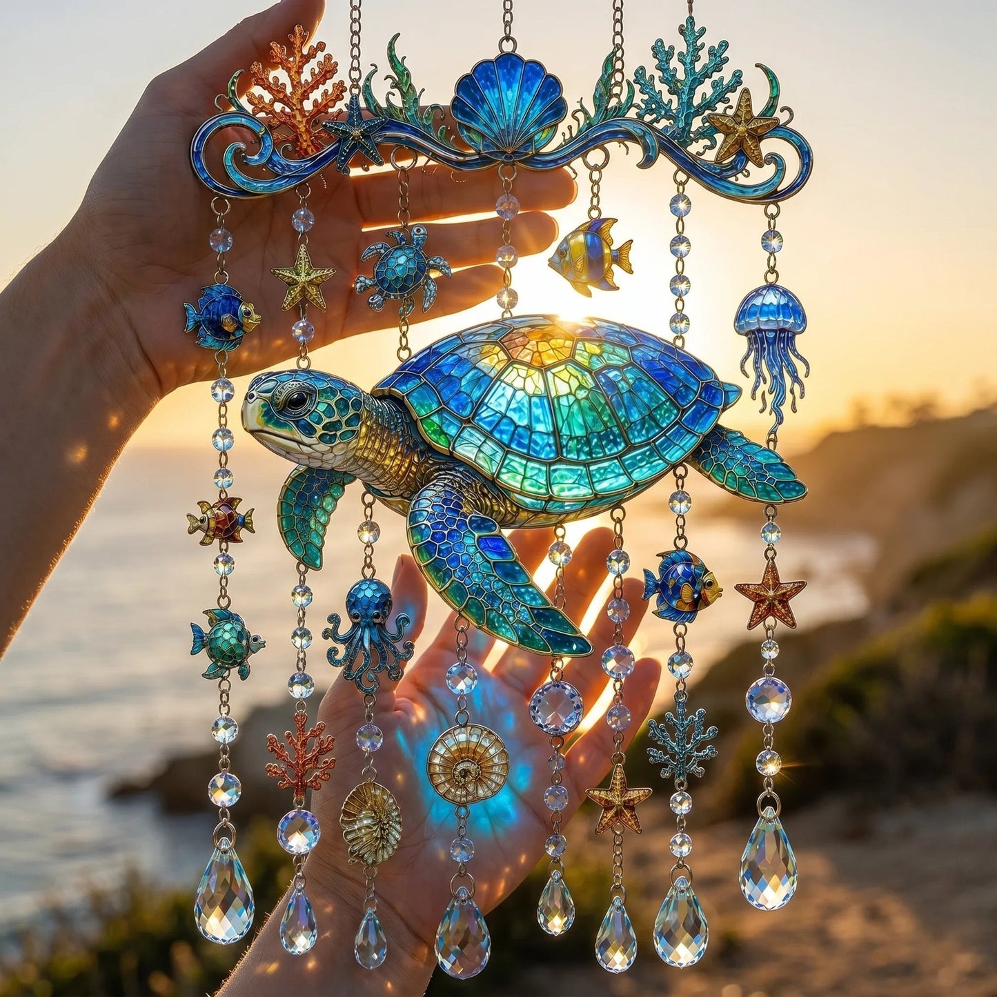 🐋 Ocean-Themed Wind Chime – Bring the Ocean Glow to Your Garden