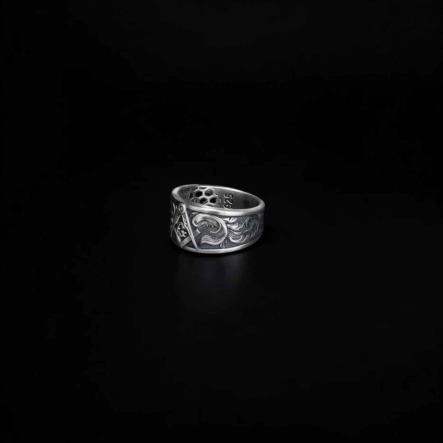Sterling Silver Masonic Ring: Freemason Symbol Jewelry Gift   Charmora Jewelry