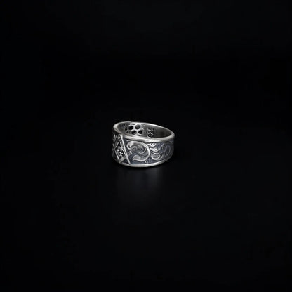 Sterling Silver Masonic Ring: Freemason Symbol Jewelry Gift   Charmora Jewelry