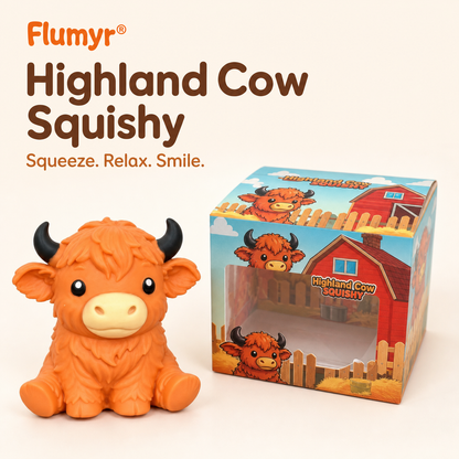 🔥Last Day 49% OFF -  🐮 Flumyr® Highland Cow Squishy – Squeeze. Relax & Smile! 🧡