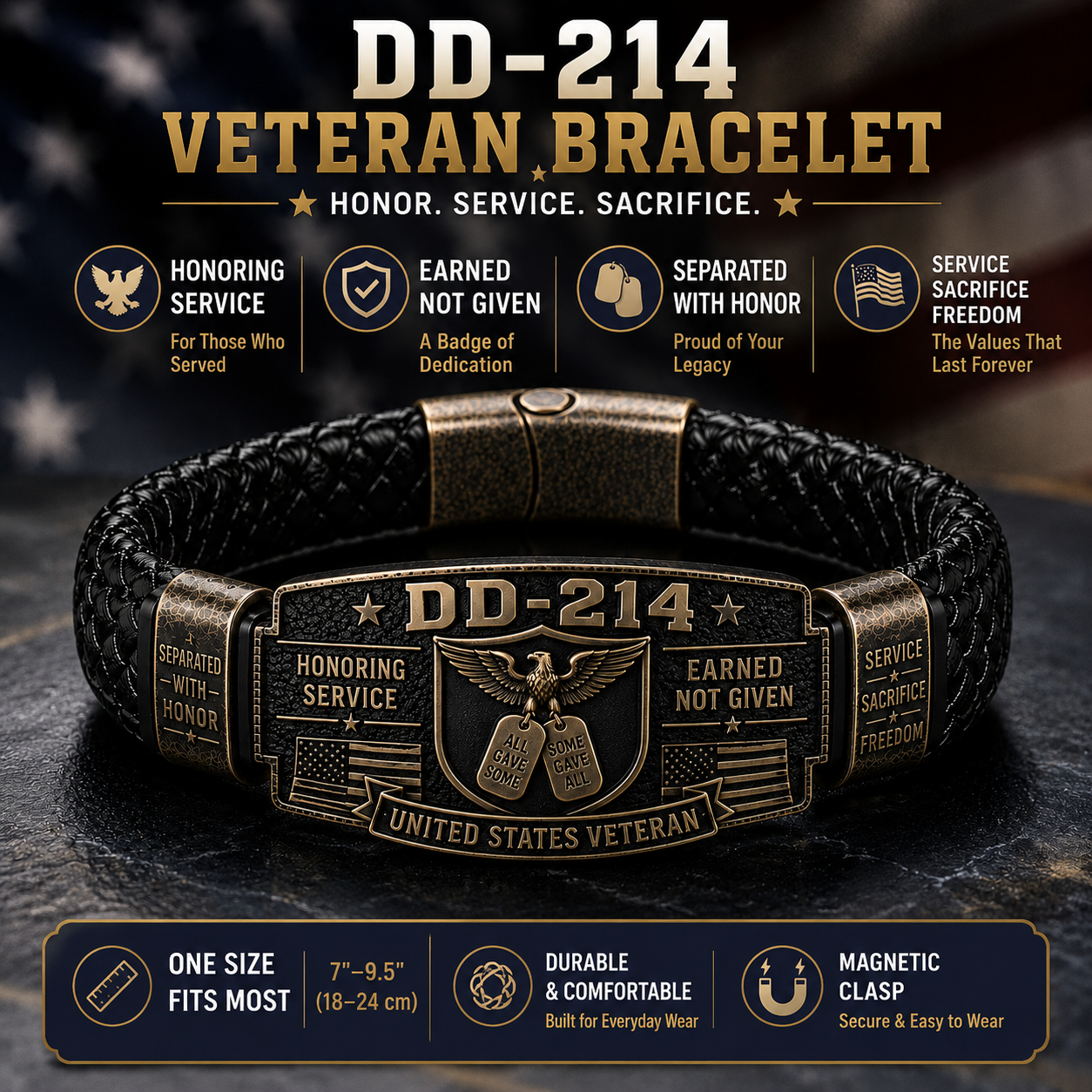 DD-214 Veteran Honor Bracelet - Only 17 Left