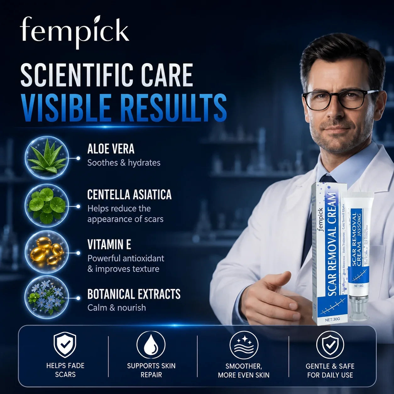 Fempick Scar Smooth – Great Care Cream for All Types of Skin Marks 🧴