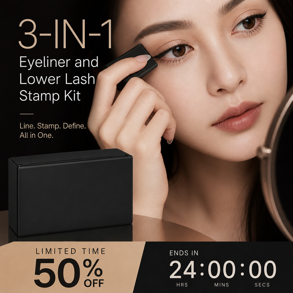 🥳2026 HOT SALE🥳💄✨ 50% OFF! 3‑in‑1 Eyeliner & Lower Lash Stamp Kit – Stamp perfect wings & lashes in seconds. Waterproof, smudge‑proof. No steady hand needed! 👁️🖌️