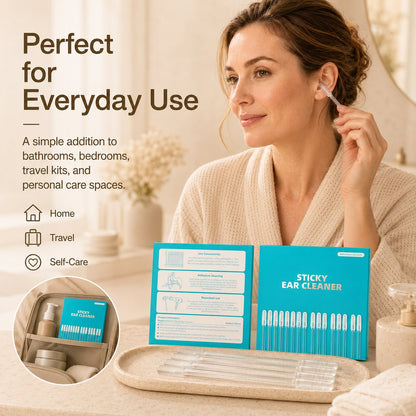 Reusable Sticky Ear Cleaning Stick, Soft Adhesive Tip for Dry Earwax