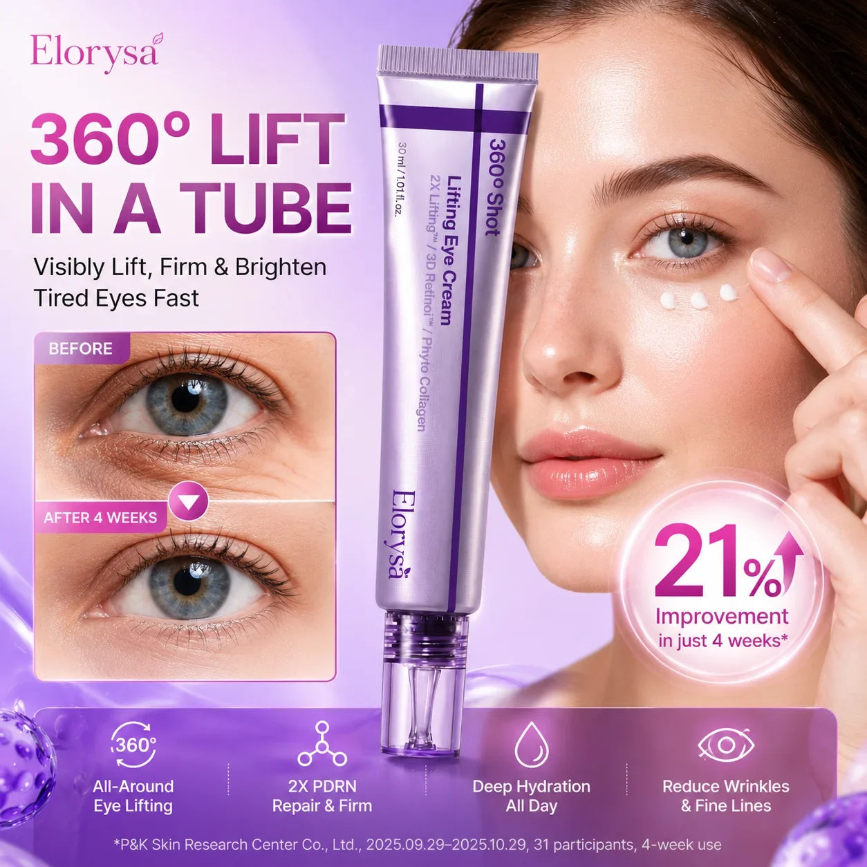Elorysa 360° Eye Cream – Instant Dark Circle Brightener & Rapid Anti-Puffiness & 360° Firming Wrinkle Reducer