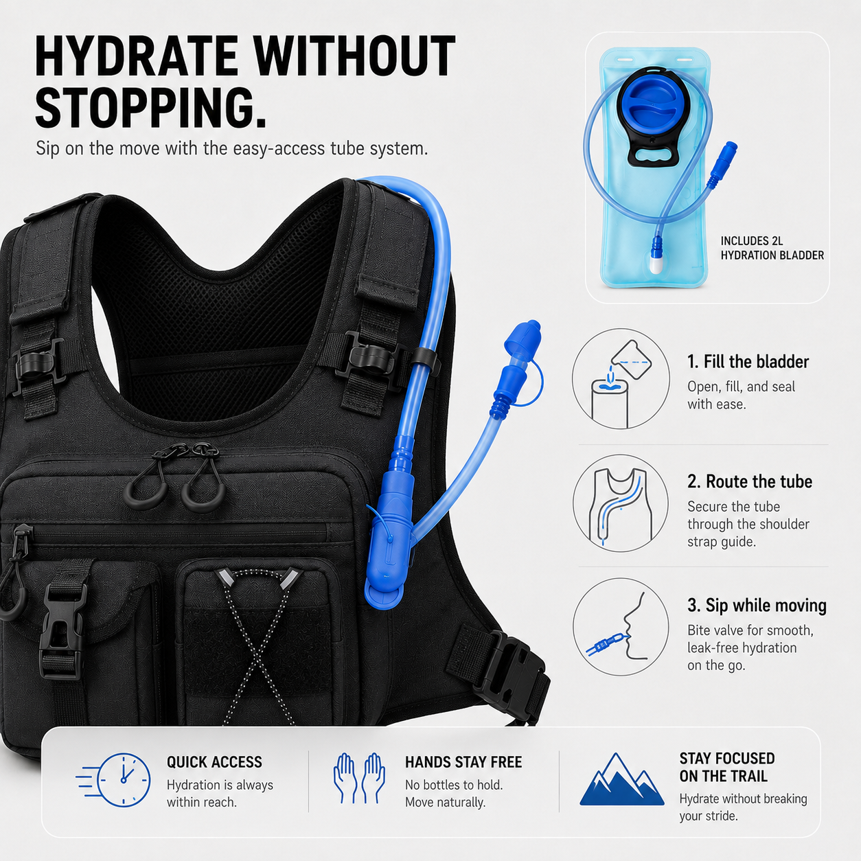 2L Hydration Running Vest | Lightweight Trail Pack