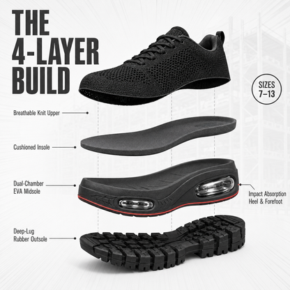 Faventina™ SHIFT-12 — Work Sneakers for Men | 12-Hour Support on Hard Floors