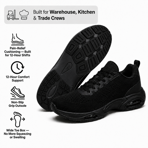 Faventina™ SHIFT-12 — Work Sneakers for Men | 12-Hour Support on Hard Floors