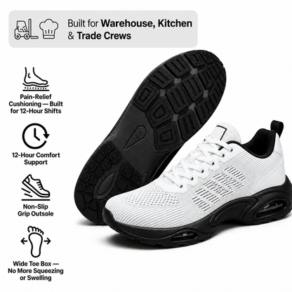 Faventina™ SHIFT-12 — Work Sneakers for Men | 12-Hour Support on Hard Floors