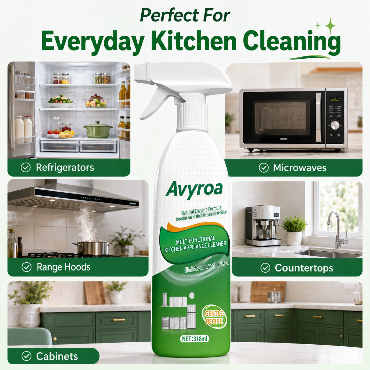 💥LAST DAY SALE 79% OFF💥Kitchen Spray Cleaner and Degreaser for Kitchens,Counter tops,Ovens,and Appliances