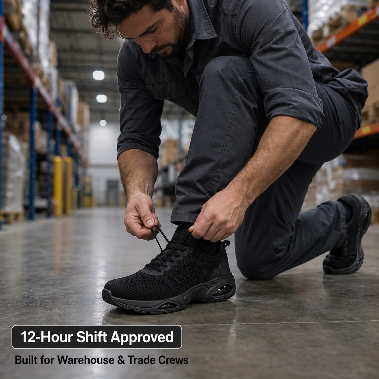 Faventina™ SHIFT-12 — Work Sneakers for Men | 12-Hour Support on Hard Floors
