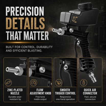 ✨Portable Sand Blaster Gun Kit, Pneumatic Tool for Rust Removal
