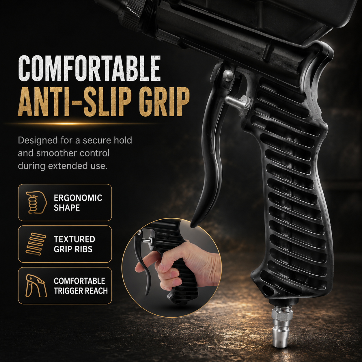 ✨Portable Sand Blaster Gun Kit, Pneumatic Tool for Rust Removal