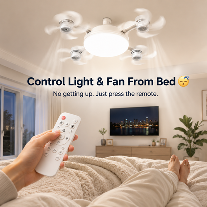 💡 E27 Socket Ceiling Fan Light – 2-in-1 LED Fan Bulb with Remote Control for Bedroom, Kitchen & Home Cooling