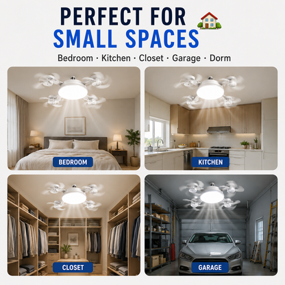 💡 E27 Socket Ceiling Fan Light – 2-in-1 LED Fan Bulb with Remote Control for Bedroom, Kitchen & Home Cooling