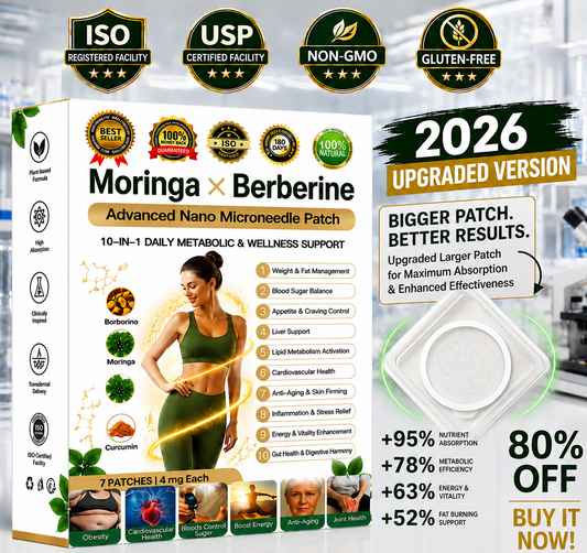Rovinao® Moringa · Berberine 10-in-1 Advanced Nano Microneedle Patch 𝑬𝒗𝒐𝒍𝒖𝒕𝒊𝒐𝒏 𝑽𝟐