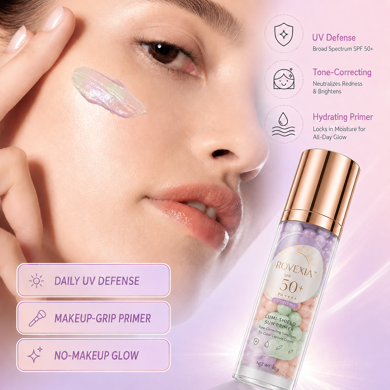 ROVEXIA™ Three-Color Protective Isolation Cream with SPF 50 Coverage