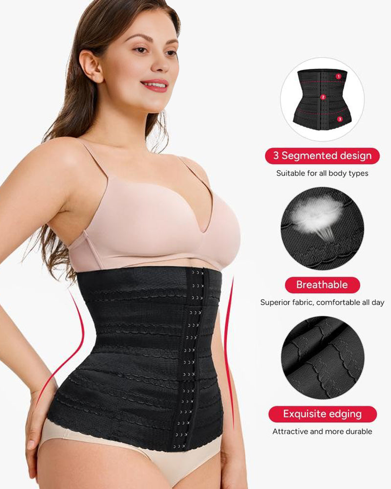 Three-segmented shapewear design suitable for all body types, featuring breathable all-day comfort fabric and exquisite edging for a more attractive, durable fit.
