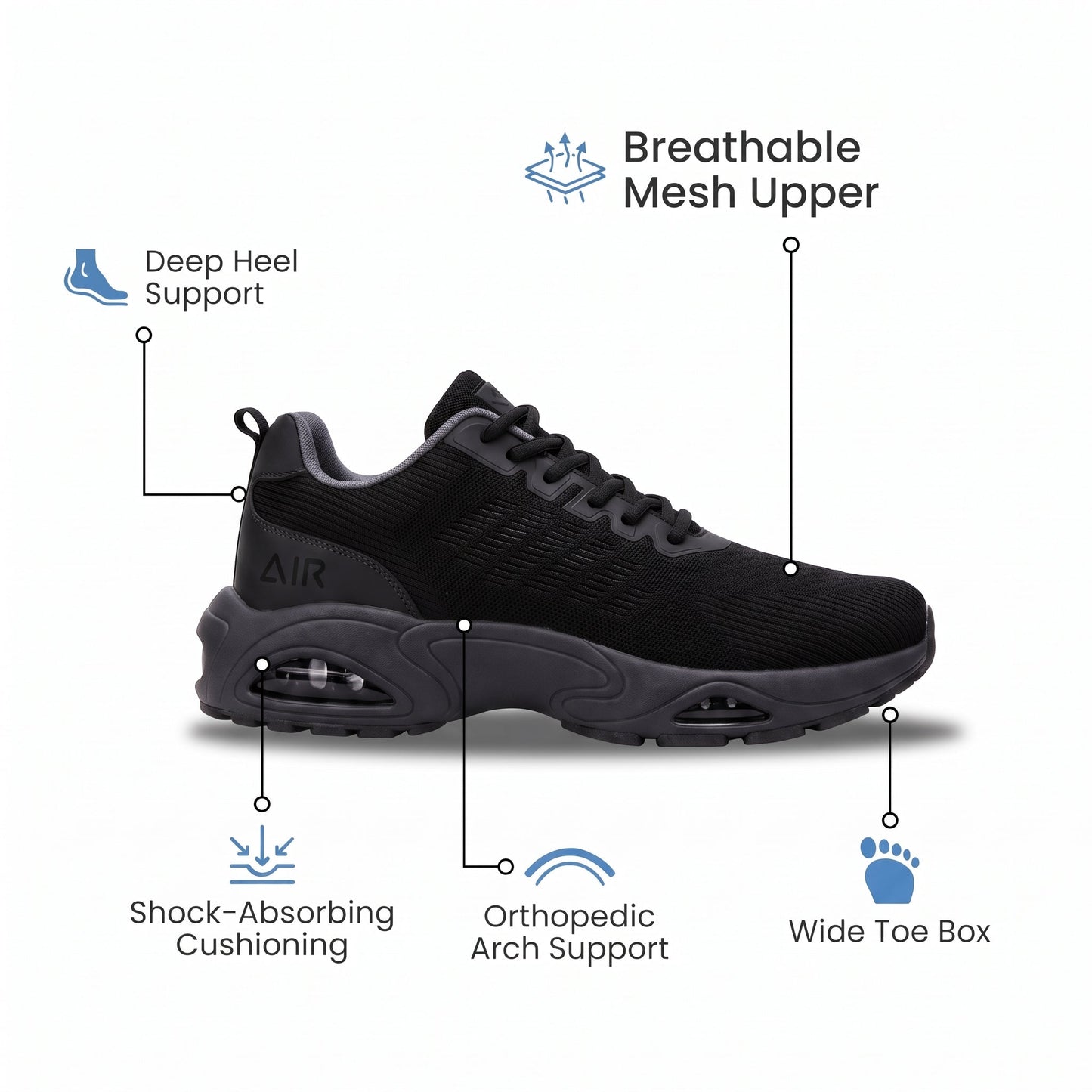 Faventina™ SHIFT-12 — Work Sneakers for Men | 12-Hour Support on Hard Floors
