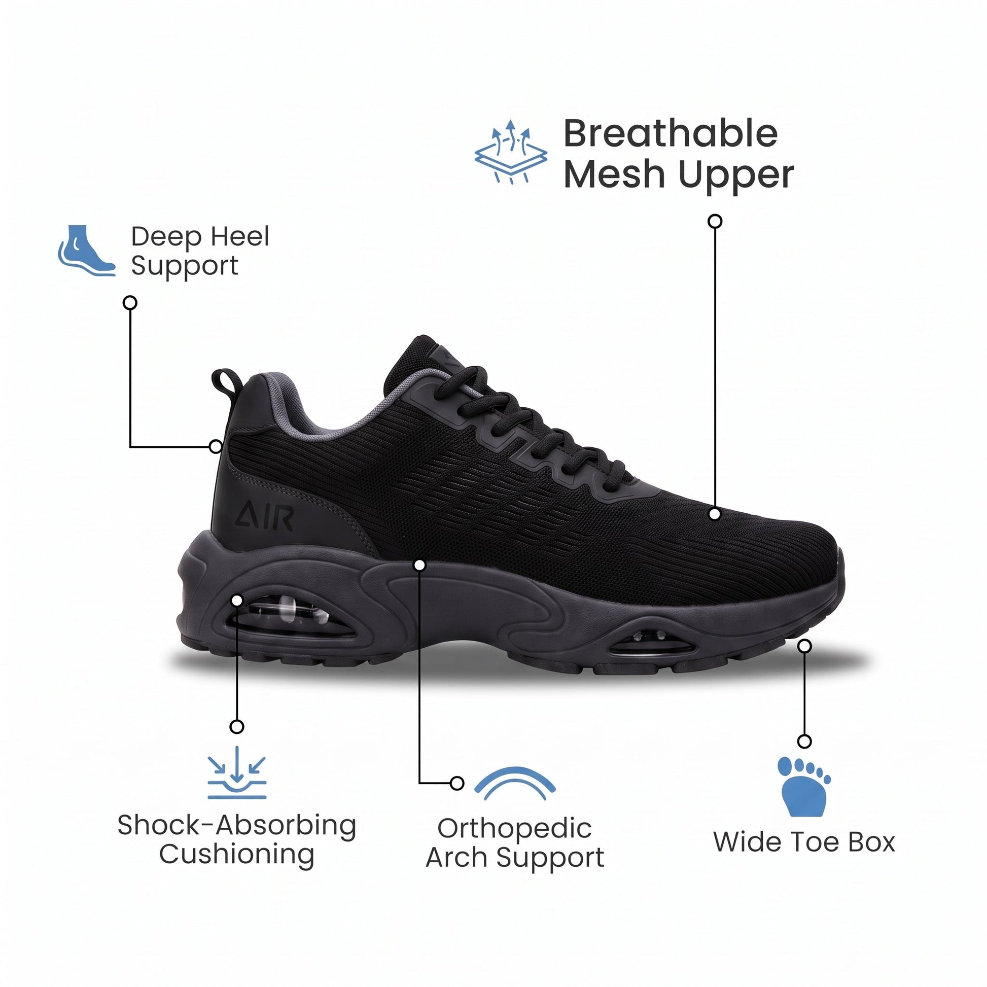 Faventina™ SHIFT-12 — Work Sneakers for Men | 12-Hour Support on Hard Floors